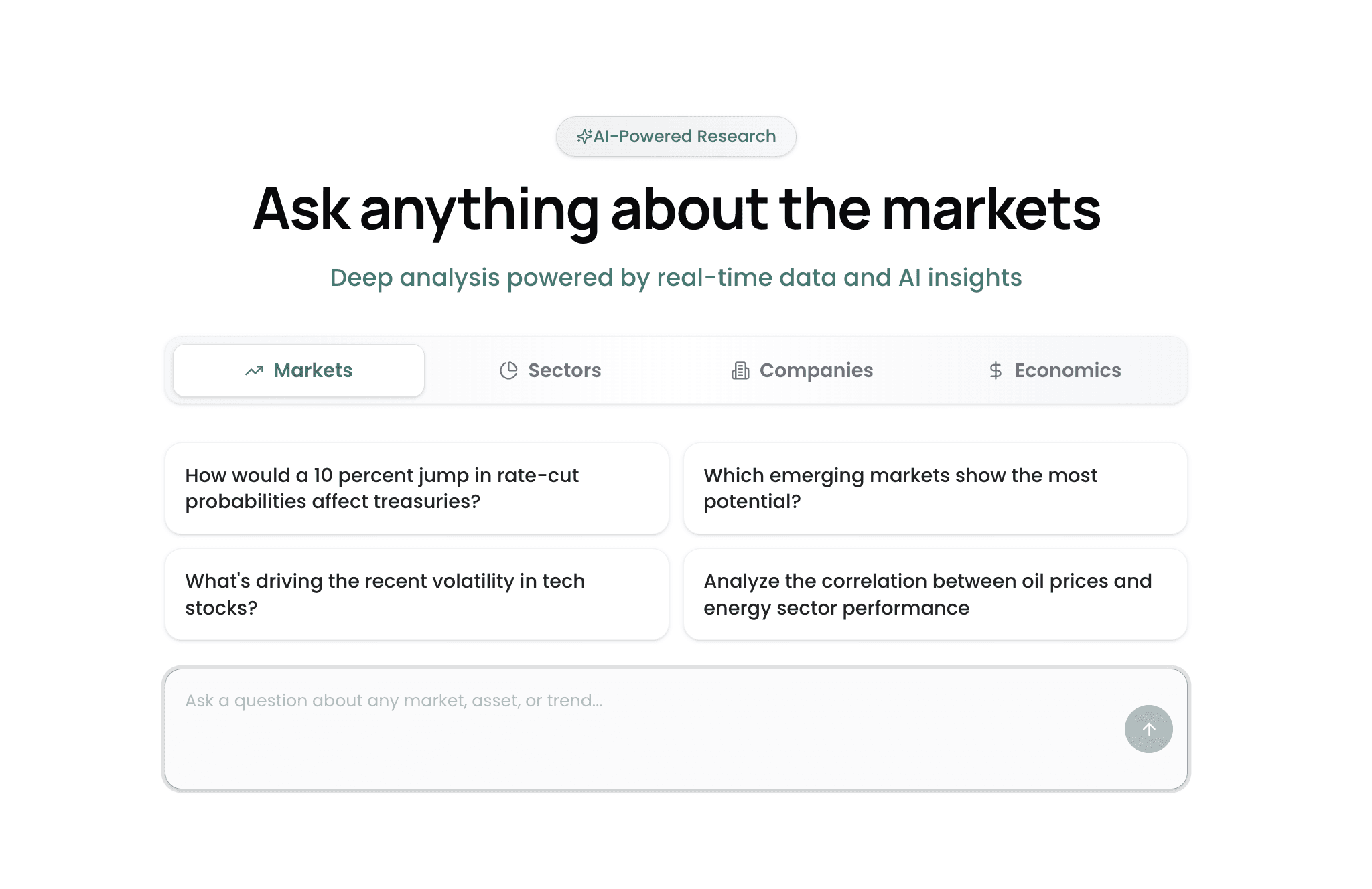 Deep Research interface showing prompt suggestions and question guidance